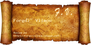 Forgó Vilmos névjegykártya